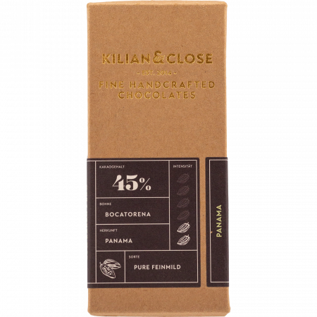 Kilian & Close Vegane Kokosmilchschokolade 45% Pure Panama, 80-g-Tafel