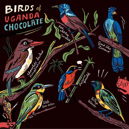 Rzsavlgyi Csokold Birds of Uganda - Chocolate bar 80%, 70-g-Riegel