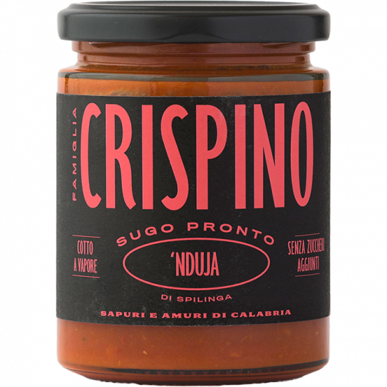 Calabria Food Sugo Pronto 'NDUJA Di Spilinga, 314-ml-Glas 270-g-Glas Famiglia Crispino Calabria Food Sugo Pronto 'NDUJA Di Spilinga, 314-ml-Glas 270-g-Glas Famiglia Crispino