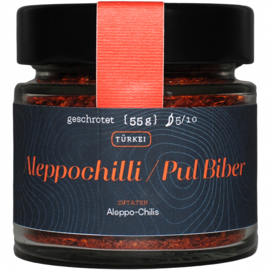 Goldhahn und Sampson Aleppochilli / Pul Biber (5/10), 45-g-Glas Goldhahn und Sampson Aleppochilli / Pul Biber (5/10), 45-g-Glas