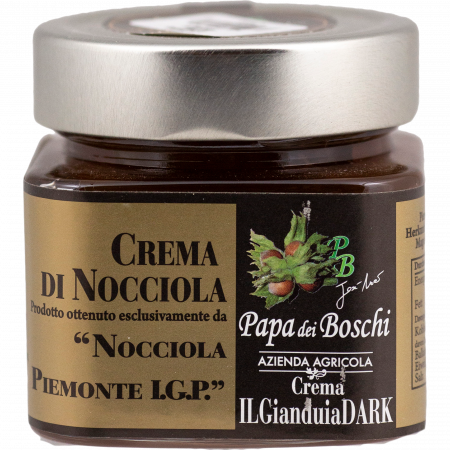 Papa dei Boschi Crema Gianduia di Nocciola Piemonte Dark, 250-g-Glas