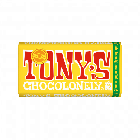 Tony's Chocolonely Vollmilchschokolade 32% Honig-Mandel-Nougat, 180-g-Tafel Tony's Chocolonely Vollmilchschokolade 32% Honig-Mandel-Nougat, 180-g-Tafel