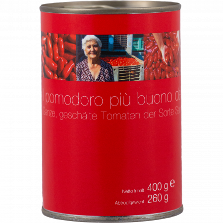 il Pomodoro più buono - Whole peeled San Marzano Tomatoes in own juice, 400-g-Can
