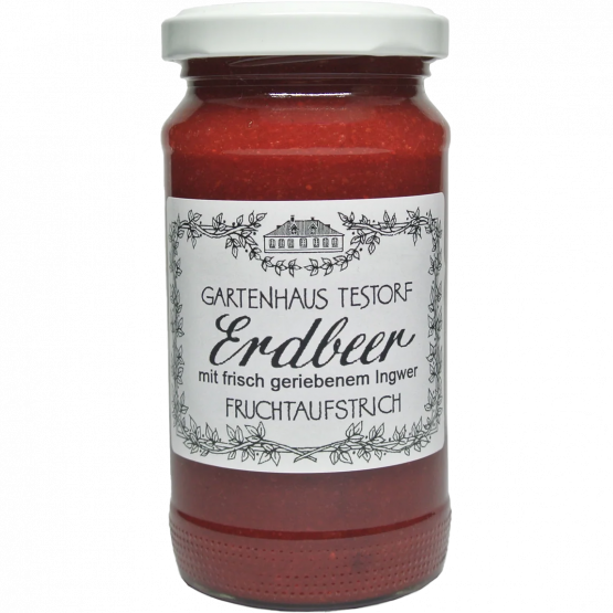 Gartenhaus Testorf Erdbeer-Ingwer Fruchtaufstrich, 235-g-Glas Gartenhaus Testorf Erdbeer-Ingwer Fruchtaufstrich, 235-g-Glas