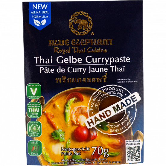Blue Elephant Yellow Curry Paste made from freshly ground spices, 70-g-Packung Blue Elephant Yellow Curry Paste made from freshly ground spices, 70-g-Packung
