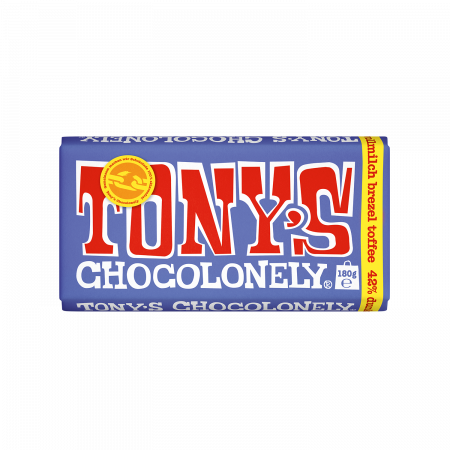 Tony's Chocolonely Dunkle Vollmilchschokolade 42% Brezel Toffee, 180-g-Tafel Tony's Chocolonely Dunkle Vollmilchschokolade 42% Brezel Toffee, 180-g-Tafel