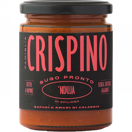 Calabria Food Sugo Pronto 'NDUJA Di Spilinga, 314-ml-Glas 270-g-Glas Famiglia Crispino Calabria Food Sugo Pronto 'NDUJA Di Spilinga, 314-ml-Glas 270-g-Glas Famiglia Crispino