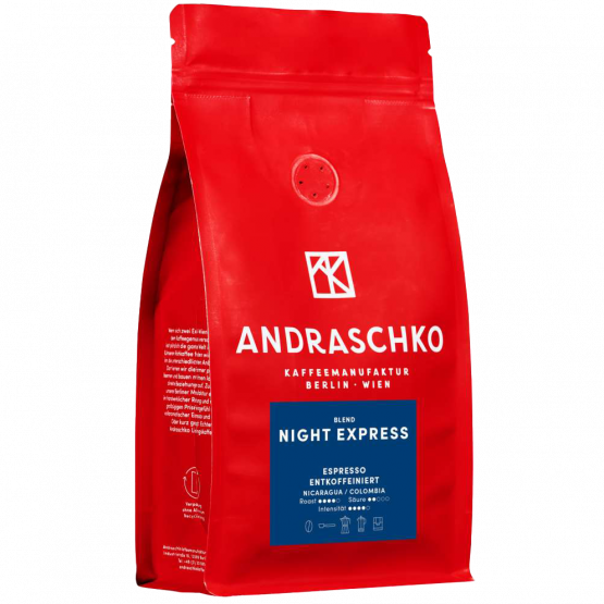 Andraschko Night Express - Espresso, 250-g-Beutel Espresso koffeinfrei