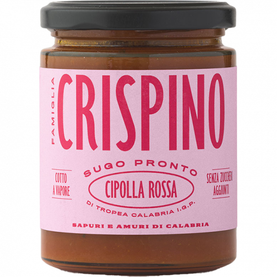 Calabria Food Sugo Pronto Cipolla Rossa Di Tropea I.G.P., 314-ml-Glas 270-g-Glas Famiglia Crispino