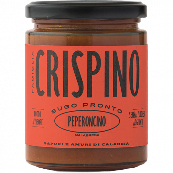 Calabria Food Sugo Pronto Peperoncino Calabrese, 314-ml-Glas 270-g-Glas Famiglia Crispino
