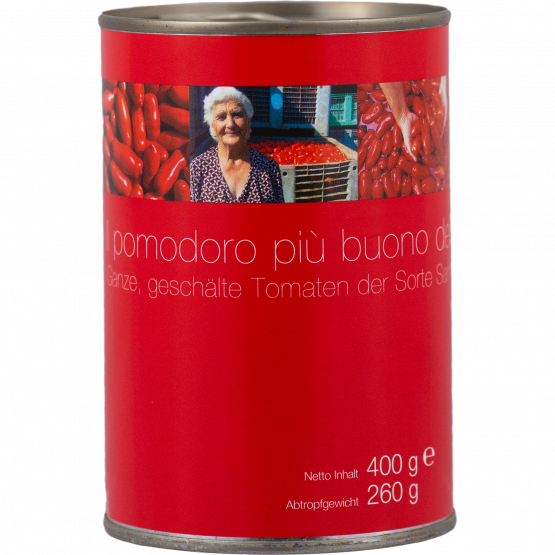 il Pomodoro pi buono Ganze, geschlte San Marzano Tomaten im eigenen Saft, 400-g-Dose