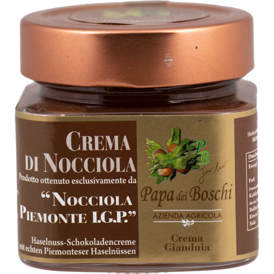 Papa dei Boschi Crema Gianduia di Nocciola Piemonte I.G.P., 250-g-Glas
