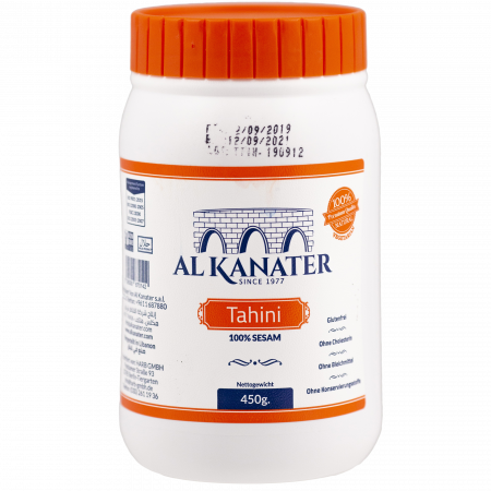 Alkanater Tahina 100% ground sesame seeds, 450-g-Becher