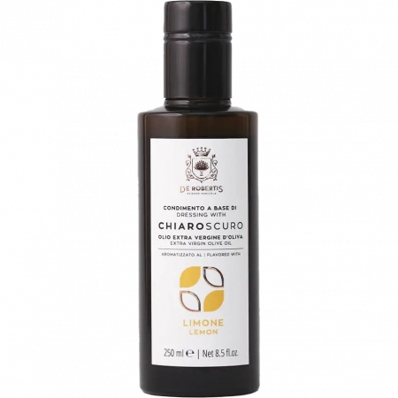De Robertis Olio Extra Vergine d'Oliva CHIAROSCURO aromatizzato al Limone, 250-ml-Flasche