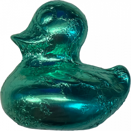 Fesey Entlein, Vollmilchschokolade (Kakao 37% mind.), 50-g-Hohlfigur 75x65 mm in buntem Stanniol