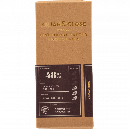 Kilian & Close 48 % Gerstete Kakaonibs, 80-g-Tafel