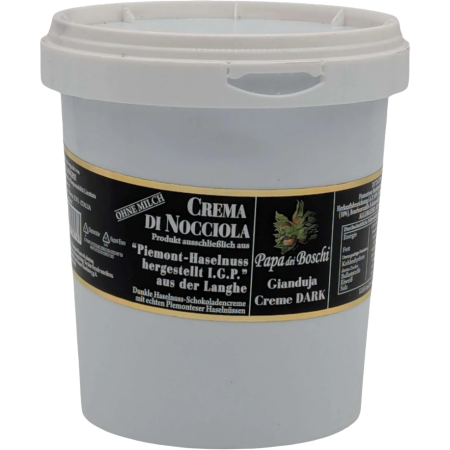 Papa dei Boschi Crema IL Gianduia DARK di Nocciola Piemonte I.G.P., 1000-g-Eimer