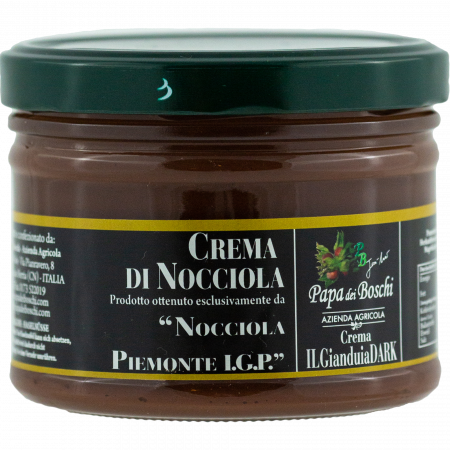 Papa dei Boschi Crema IL Gianduia DARK di Nocciola Piemonte I.G.P., 500-g-Glas